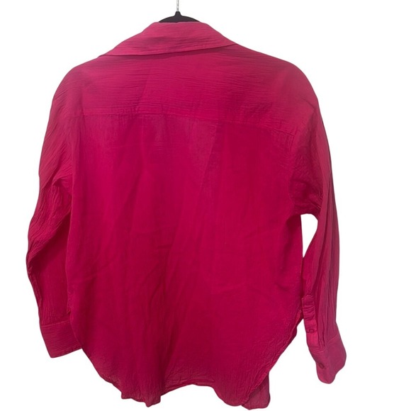 Vibrant Pink Button-Up Shirt - Picture 2 of 2